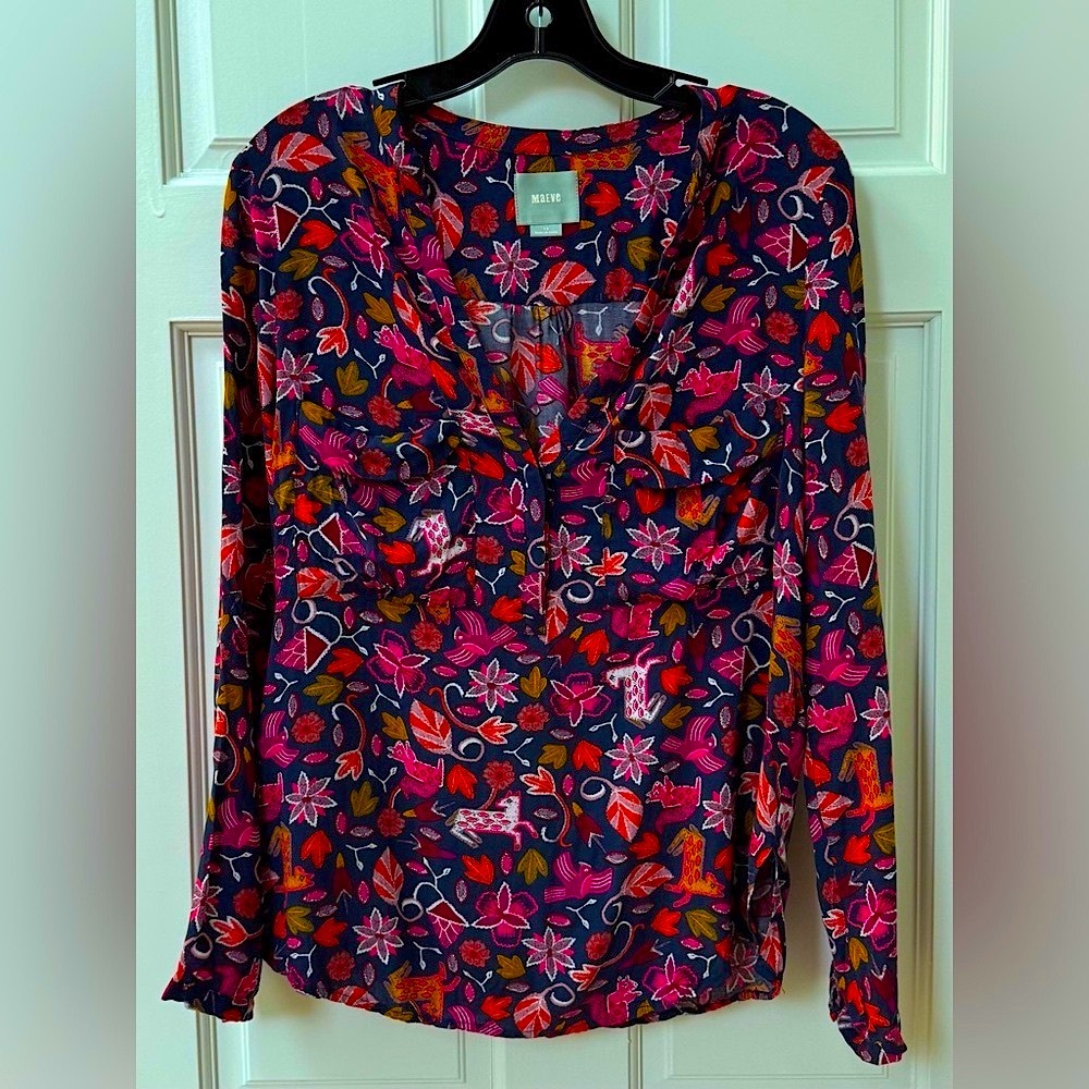 Maeve Anthropologie Woodland Blouse Size 10